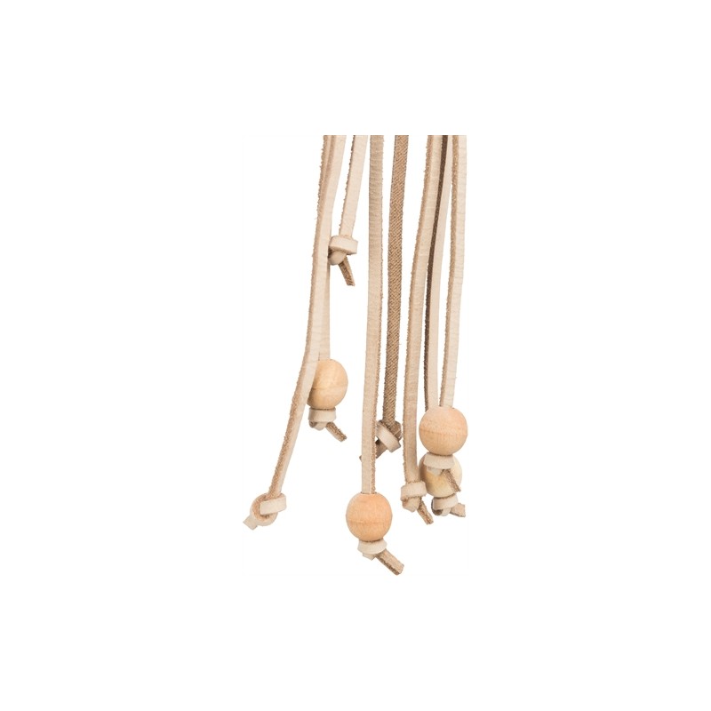 Trixie Speelgoed Veters Leer Met Houten Kralen Naturel