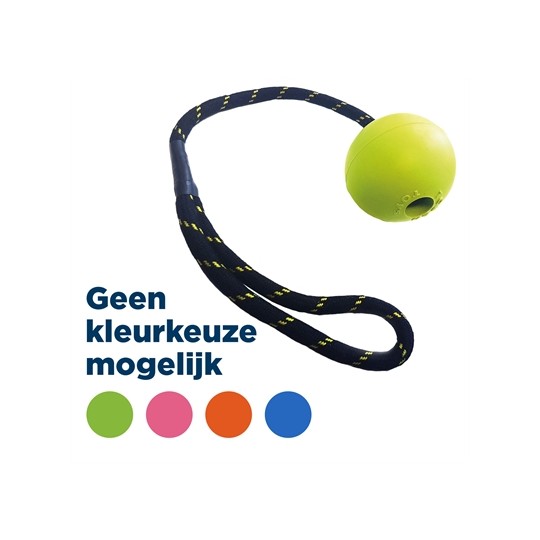 Happy Pet Tough Toys Floater Rubber Bal Touw Assorti