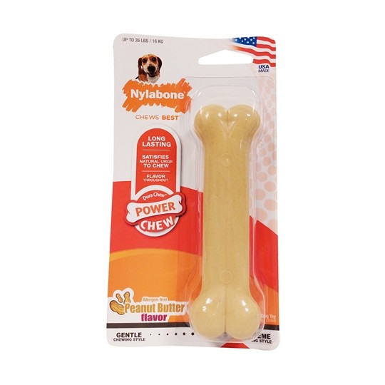 Nylabone Dura Chew Pindakaas Voor Harde Bijters Hypoallergeen