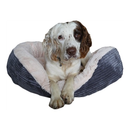 Rosewood Hondenmand Ovaal Jumbo Cord Pluche Grijs / Creme