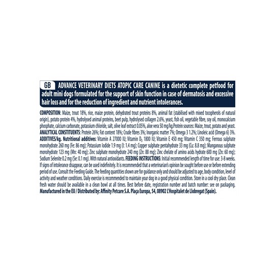 Advance Veterinary Diet Dog Atopic Mini