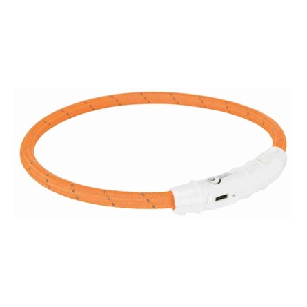 Trixie Lichtgevende Halsband Hond Flash Usb Tpu / Nylon Oranje