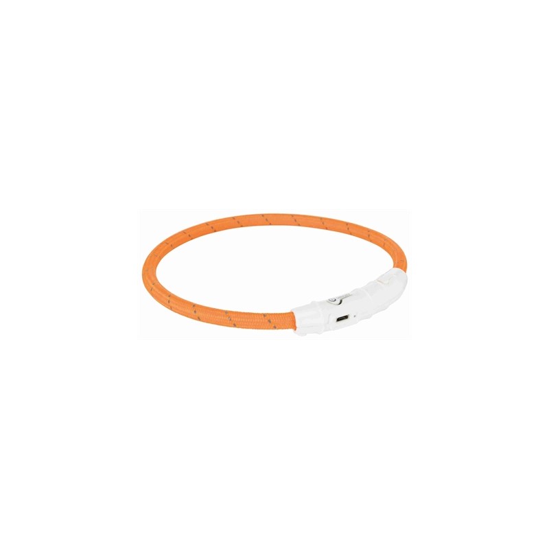 Trixie Lichtgevende Halsband Hond Flash Usb Tpu / Nylon Oranje