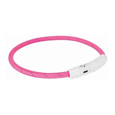 Trixie Lichtgevende Halsband Hond Flash Usb Tpu / Nylon Roze