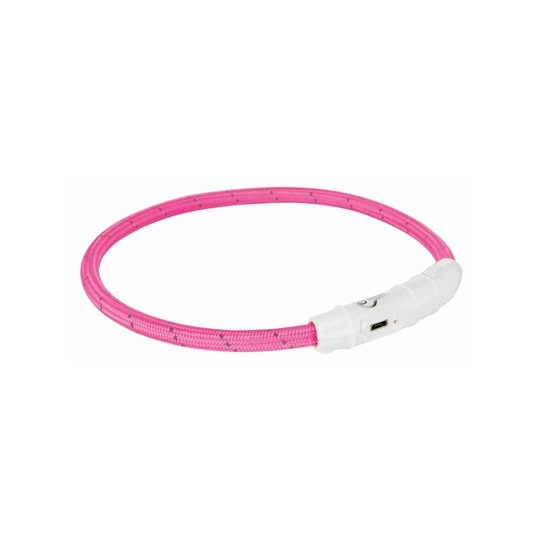 Trixie Lichtgevende Halsband Hond Flash Usb Tpu / Nylon Roze