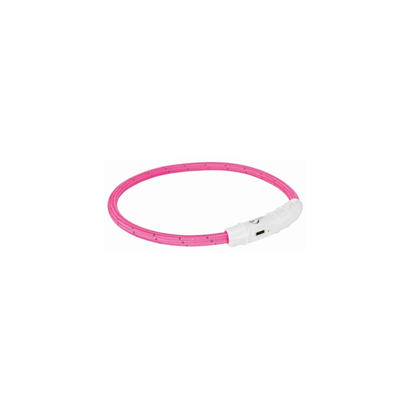 Trixie Lichtgevende Halsband Hond Flash Usb Tpu / Nylon Roze
