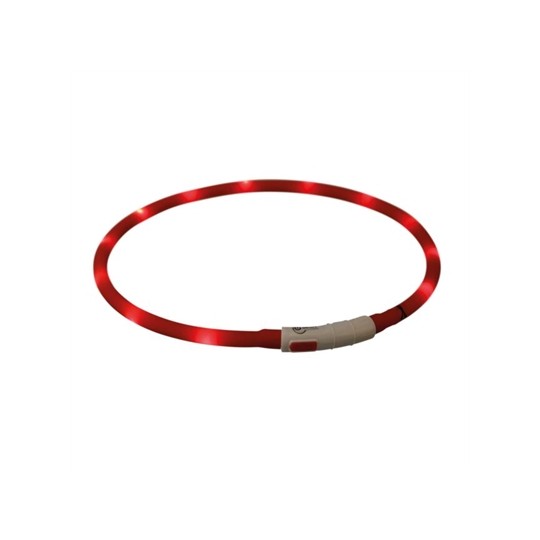Trixie Lichtgevende Halsband Hond Usb Siliconen Oplaadbaar Rood