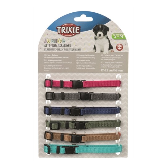 Trixie Puppy Halsbandset Fuchsia/Grafiet/Indigo/Bosgroen/Koraal