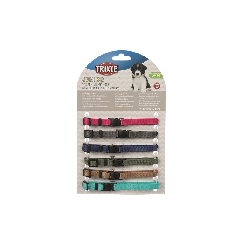 Trixie Puppy Halsbandset Fuchsia/Grafiet/Indigo/Bosgroen/Koraal