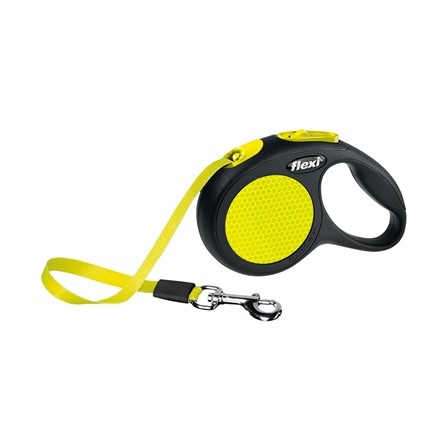 Flexi Rollijn New Classic Neon Tape Zwart / Geel