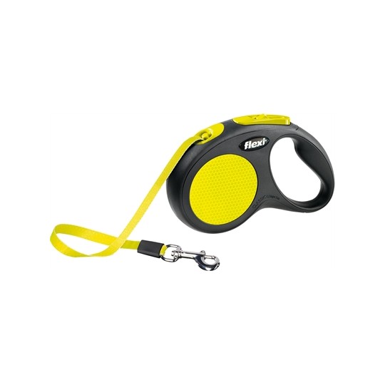 Flexi Rollijn New Classic Neon Tape Zwart / Geel