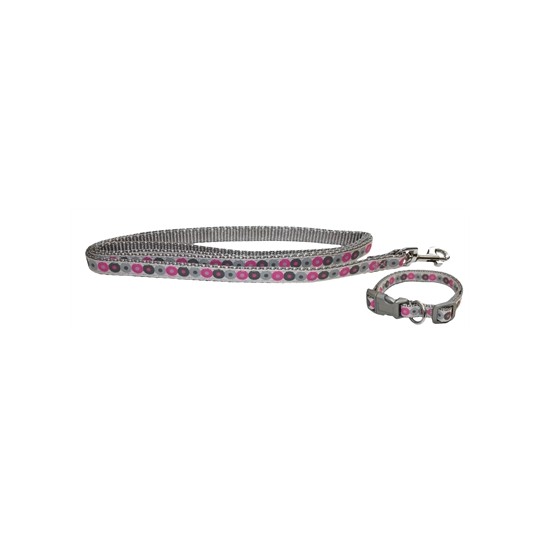 Little Rascals Puppy Halsband Met Lijn Roze