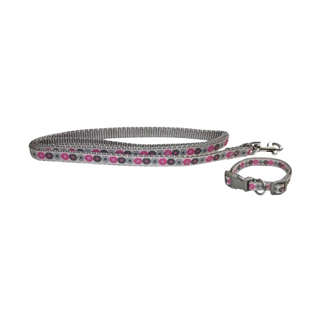 Little Rascals Puppy Halsband Met Lijn Roze