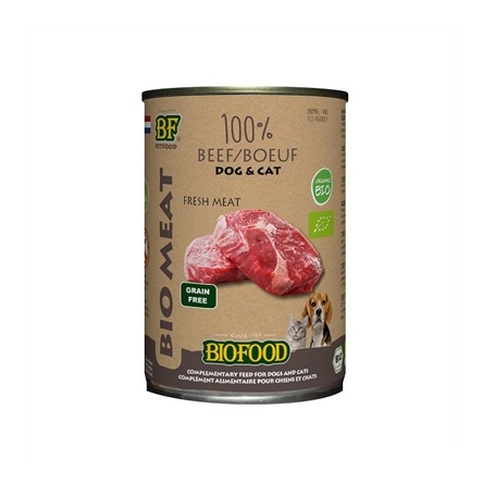 Bf Petfood Organic Hond Rund Menu Blik