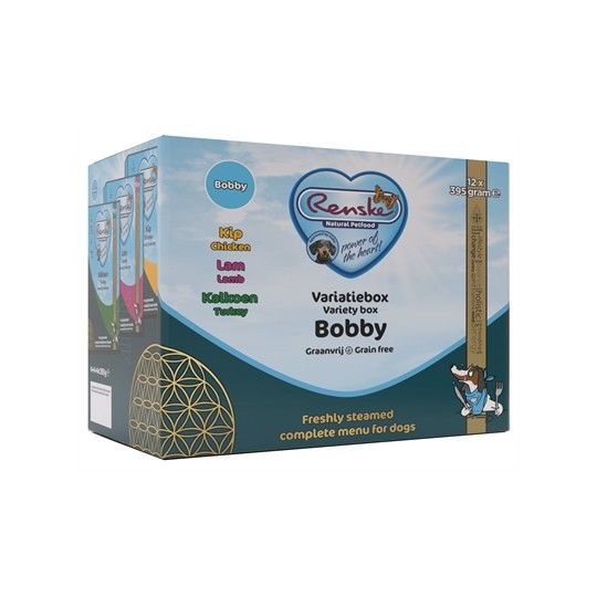 Renske Vers Vlees Variatiebox Bobby Graanvrij Kip/Lam/Kalkoen