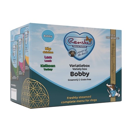 Renske Vers Vlees Variatiebox Bobby Graanvrij Kip/Lam/Kalkoen