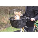 Trixie Wilgen Fietsmand Voorop Zwart Met Kussen En Kap