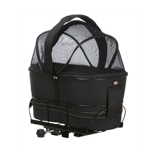 Trixie Fietsmand Achterop Zwart Met Kussen En Kap