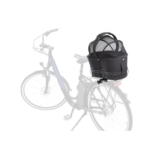 Trixie Fietsmand Achterop Zwart Met Kussen En Kap