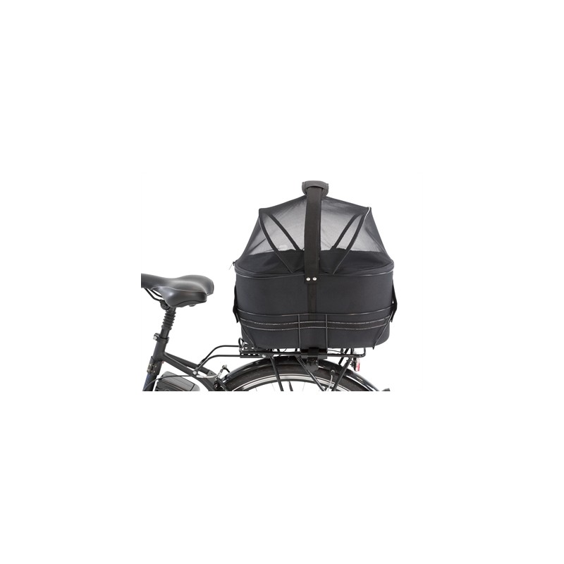 Trixie Fietsmand Achterop Zwart Met Kussen En Kap
