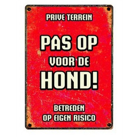Plenty Gifts Waakbord Blik Pas Op Voor De Hond