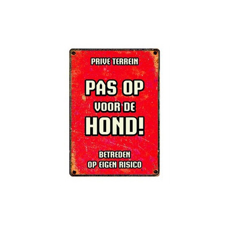 Plenty Gifts Waakbord Blik Pas Op Voor De Hond
