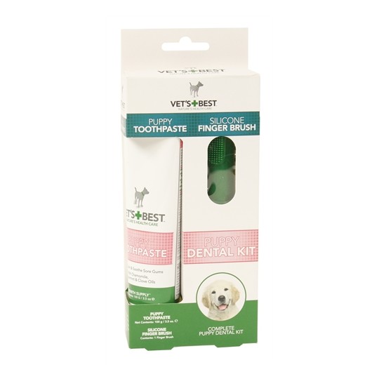 Vets Best Puppy Tandpasta Met Vingerborstel Kit