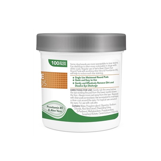 Vets Best Clean Eye Round Pads