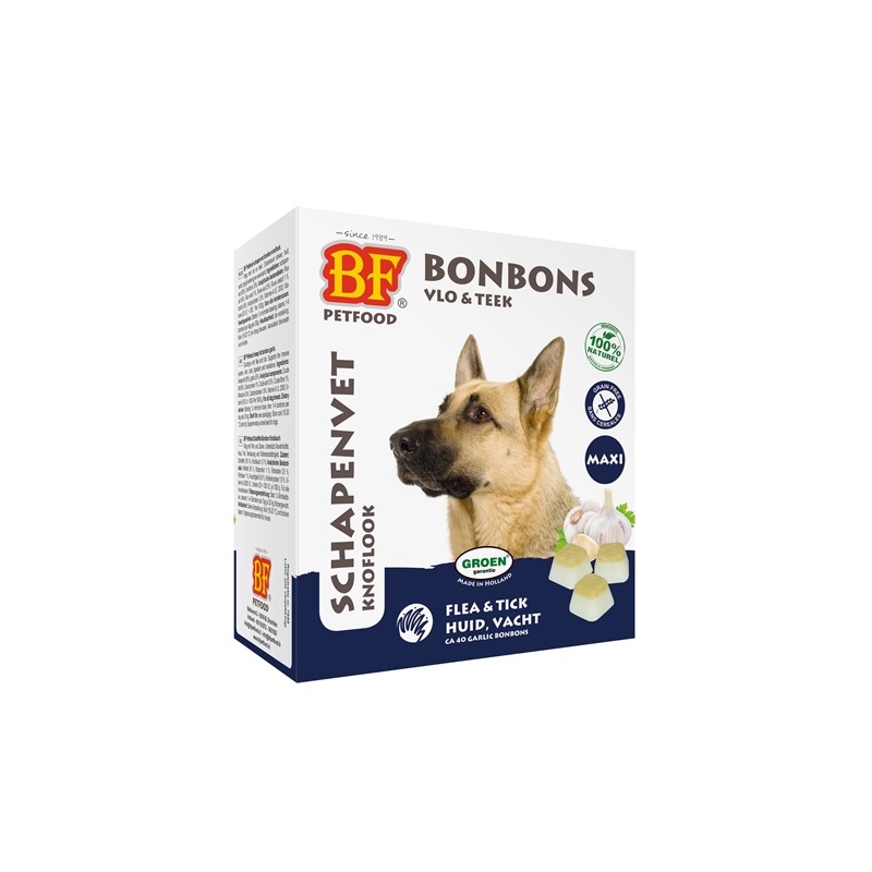 Bf Petfood Schapenvet Maxi Bonbons Knoflook
