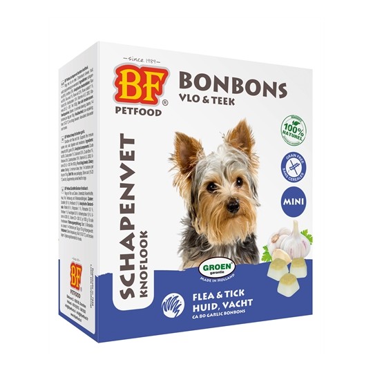 Bf Petfood Schapenvet Mini Bonbons Knoflook