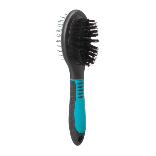 Trixie Borstel Dubbelzijdig Dekhaar / Onderwol Kunststof Zwart / Blauw