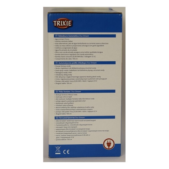 Trixie Drinkfontein Duo Stream Wit / Blauw
