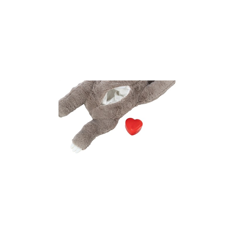 Trixie Pluche Luiaard Grijs Met Heartbeat Voor Puppy
