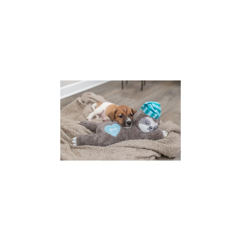 Trixie Pluche Luiaard Grijs Met Heartbeat Voor Puppy