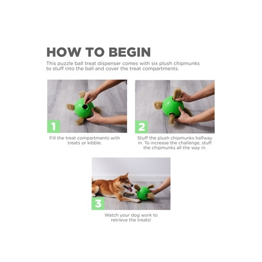 Outward Hound Nina Ottosson Dog Snuffle N' Treat Bal Groen