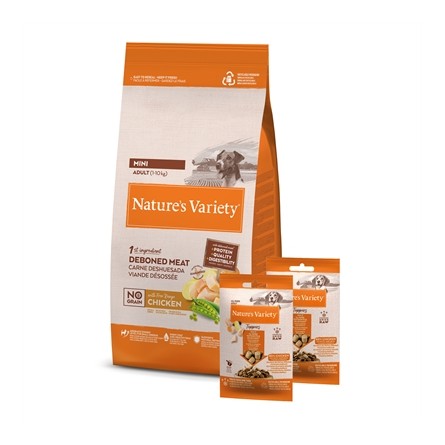 Natures Variety Adult Mini Chicken Graanvrij + 2 Freeze Dried Toppers