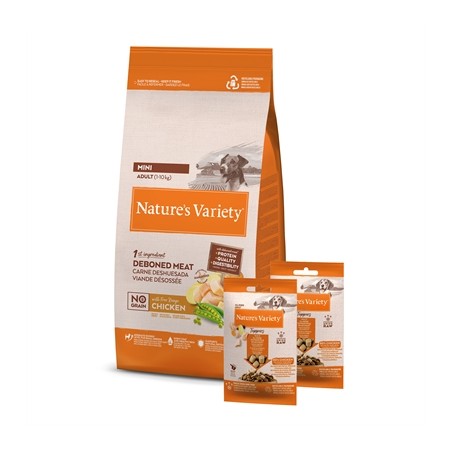 Natures Variety Adult Mini Chicken Graanvrij + 2 Freeze Dried Toppers