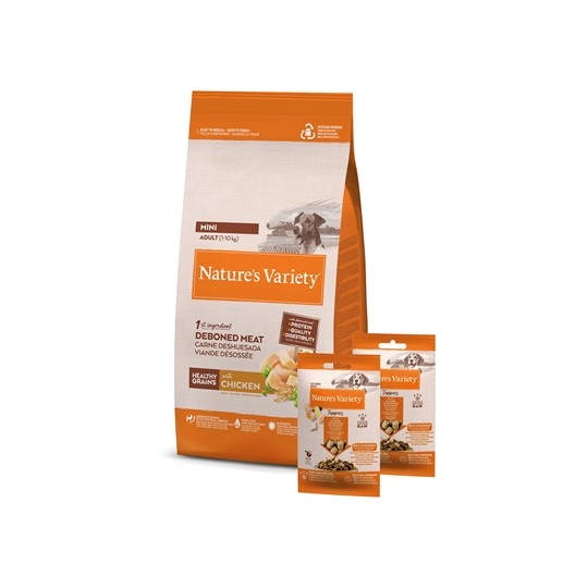 Natures Variety Original Adult Mini Chicken Met 2 Freeze Dried Toppers