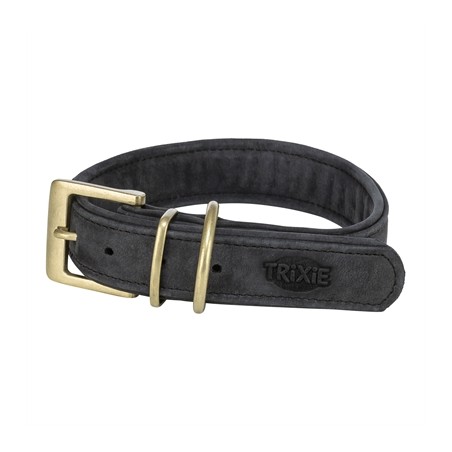 Trixie Halsband Hond Pure Leer Zwart