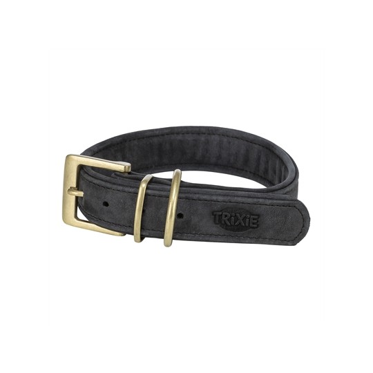 Trixie Halsband Hond Pure Leer Zwart