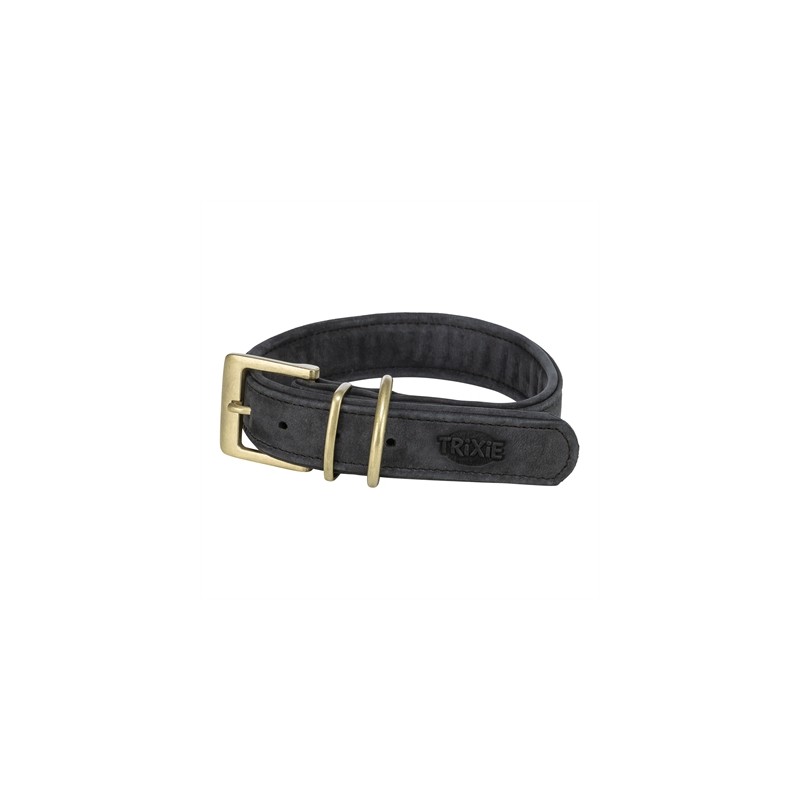 Trixie Halsband Hond Pure Leer Zwart