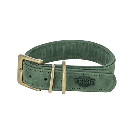 Trixie Halsband Hond Pure Leer Saliegroen