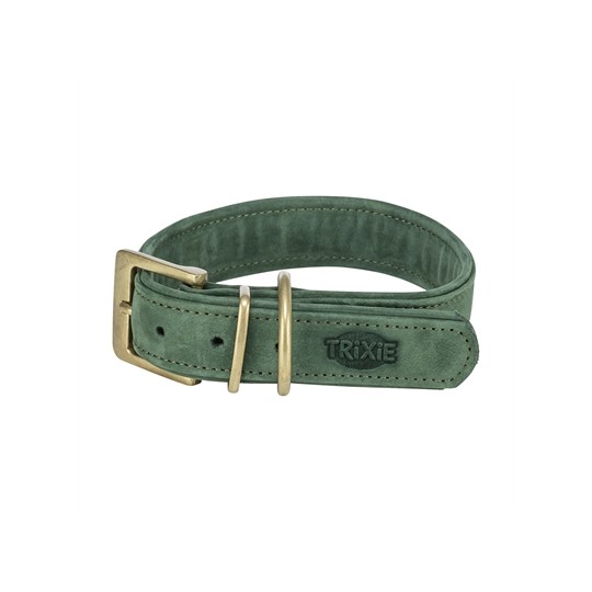 Trixie Halsband Hond Pure Leer Saliegroen