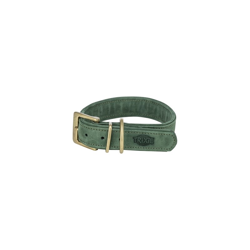 Trixie Halsband Hond Pure Leer Saliegroen