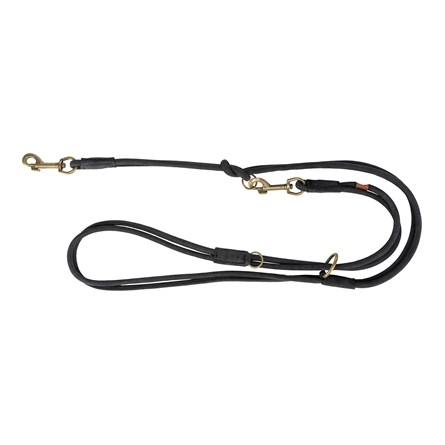 Trixie Hondenriem Pure Verstelbaar Rond Gestikt Leer Zwart