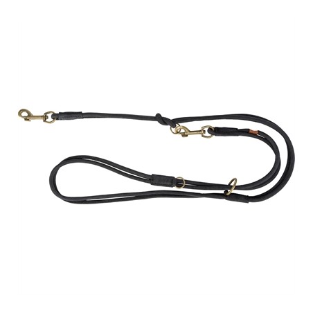 Trixie Hondenriem Pure Verstelbaar Rond Gestikt Leer Zwart