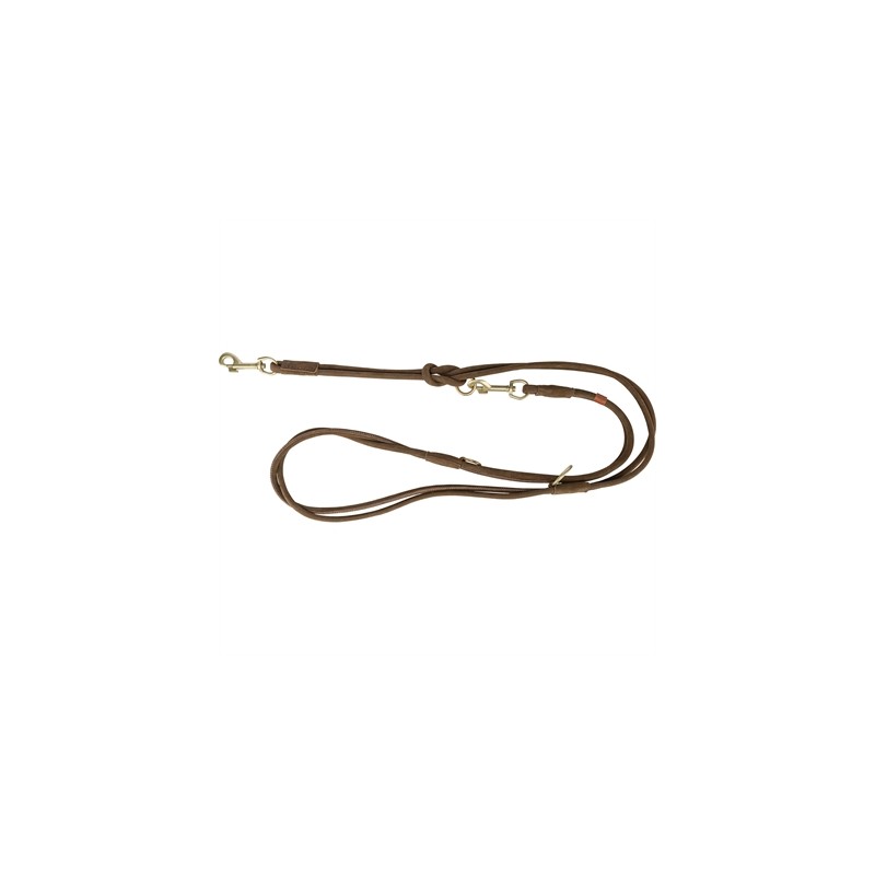 Trixie Hondenriem Pure Verstelbaar Rond Gestikt Leer Bruin