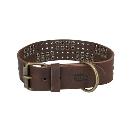 Trixie Halsband Hond Rivet Rustic Vetleer Donkerbruin