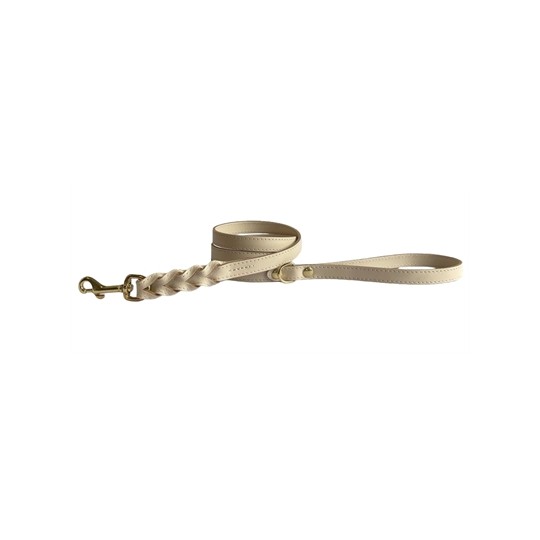 Sazzz Hondenriem Passion Braided Classic Leer Creme