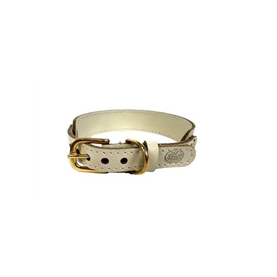 Sazzz Halsband Hond Sweetie Classic Leer Creme